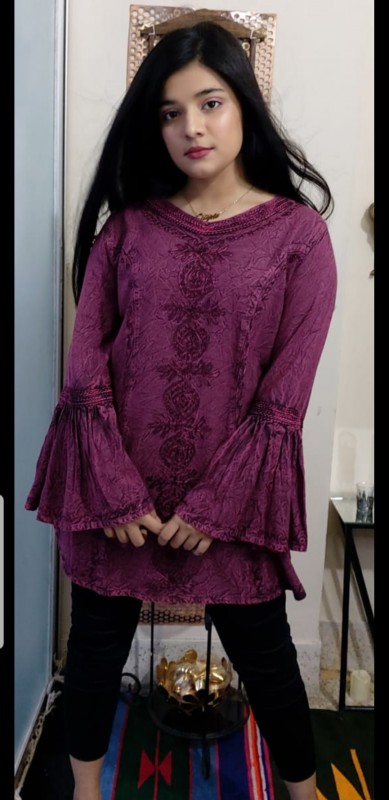 Stylish Embroidered Cotton Kurti
