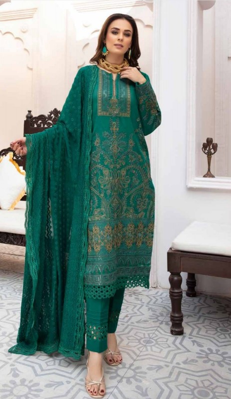 JOHRA Gold Swiss Embroidered Voil Collection