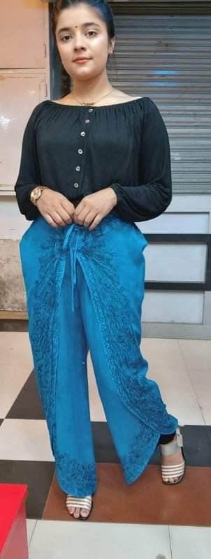 Stylish Embroidered Cotton Tops with Skirt